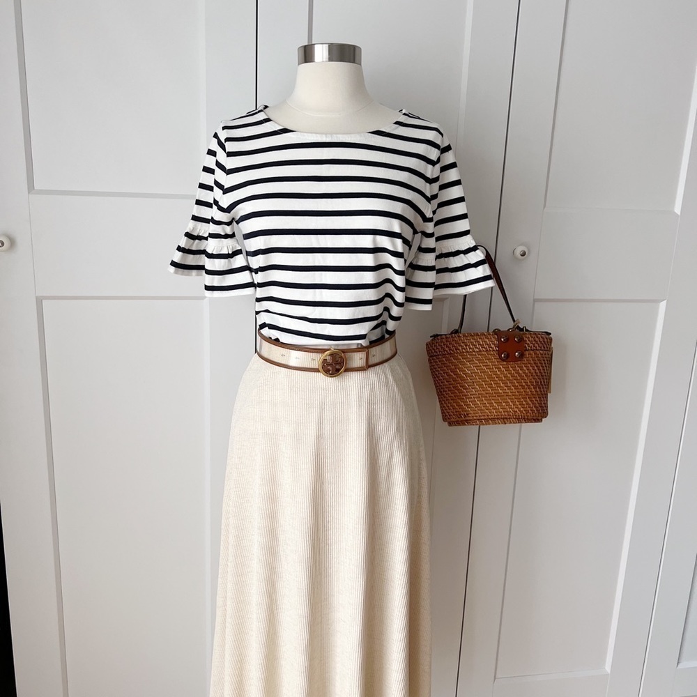 J Crew Factory Bell Sleeve Stripped Knit Top sz. XS